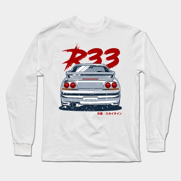 Nissan Skyline R33 GTR Long Sleeve T-Shirt by idrdesign